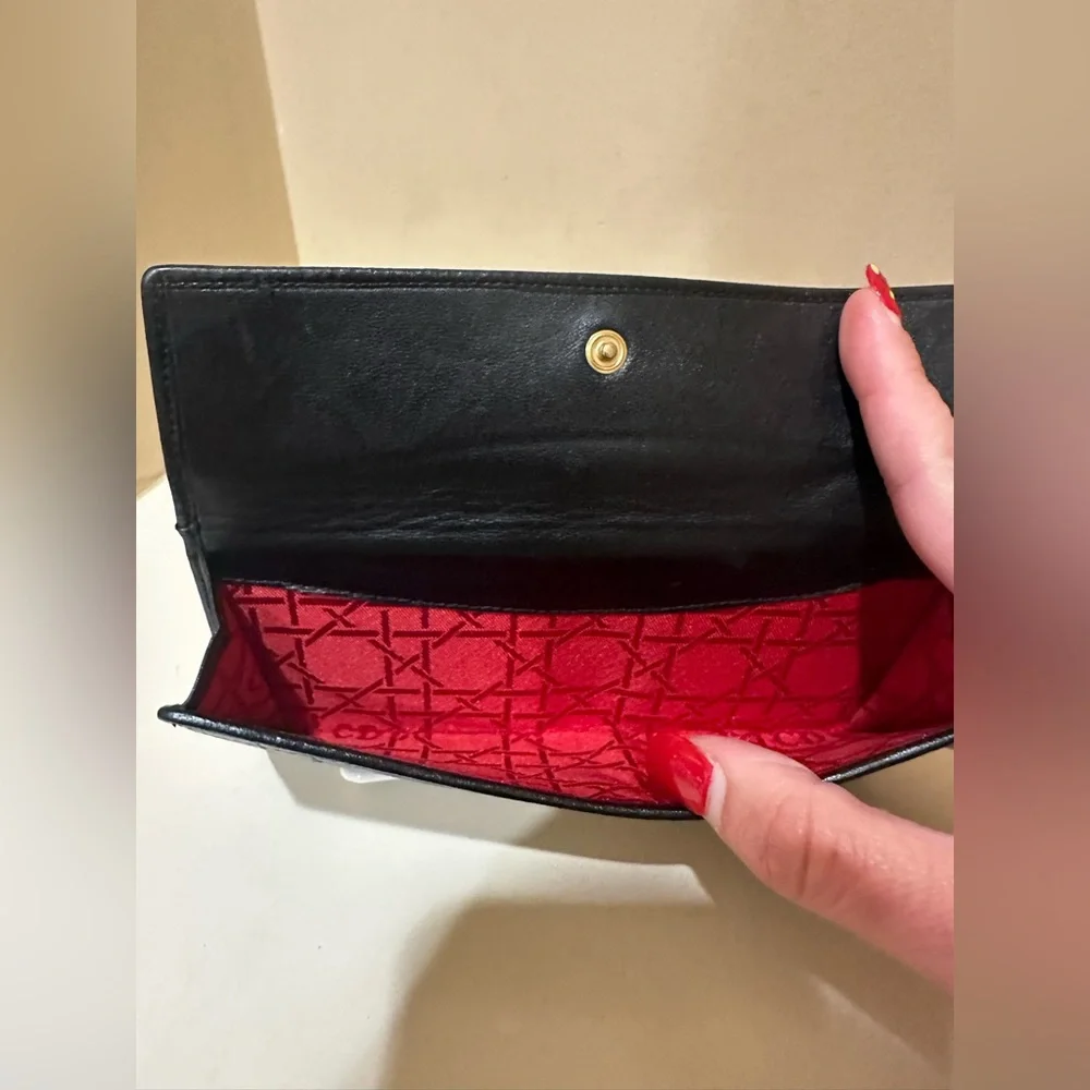 Christian Dior Vintage Cannage Leather Long Wallet